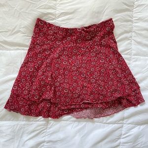 Red paisley layered skirt by Loft